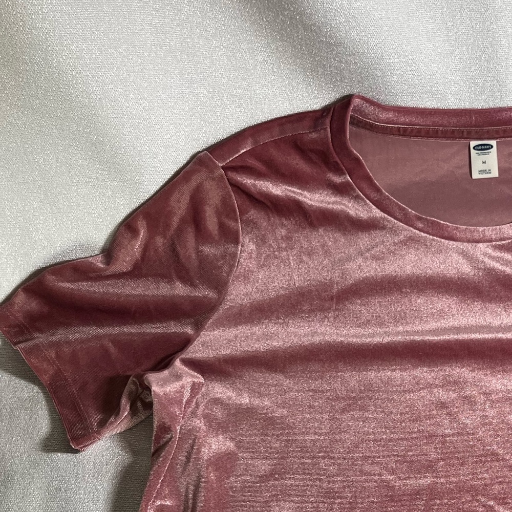 Old Navy Rose Pink Crushed Velvet Top